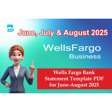 2025 (June, July & August) 3 Months WellsFargo Business Template - Fillable PDF